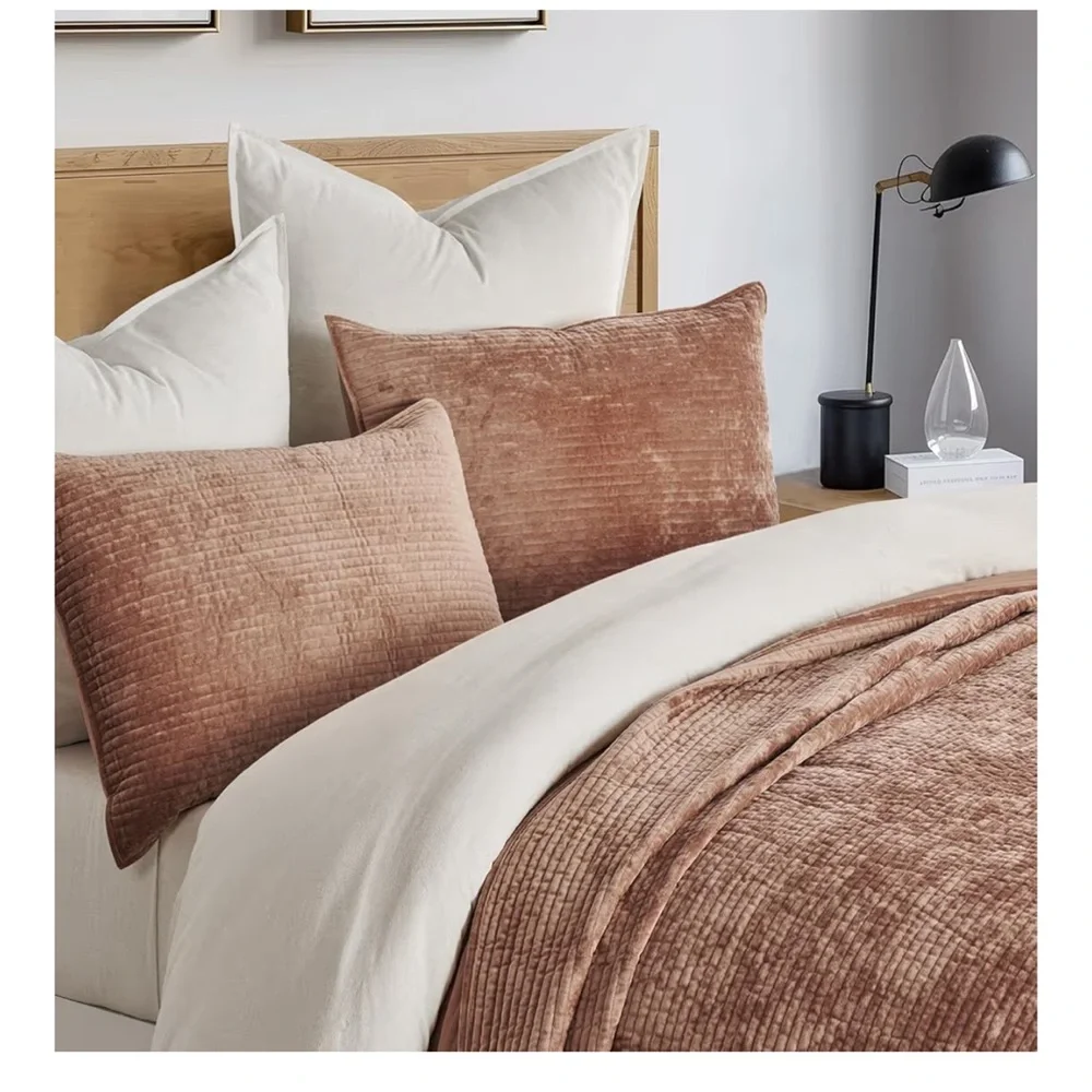 Evergrace Elegant Terracotta Velvet Bedding Set